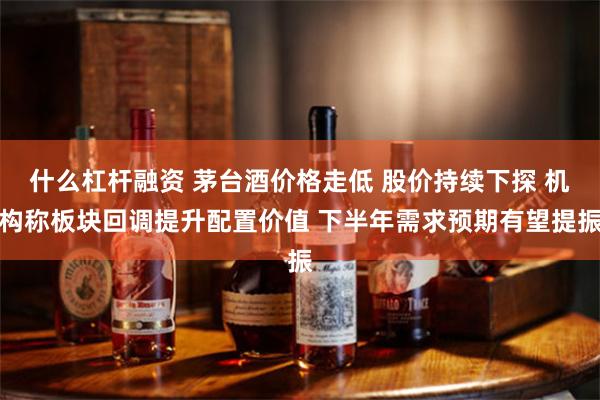 什么杠杆融资 茅台酒价格走低 股价持续下探 机构称板块回调提升配置价值 下半年需求预期有望提振