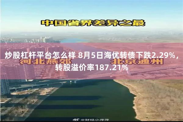 炒股杠杆平台怎么样 8月5日海优转债下跌2.29%，转股溢价率187.21%