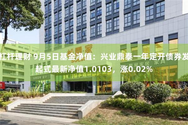 杠杆理财 9月5日基金净值：兴业鼎泰一年定开债券发起式最新净值1.0103，涨0.02%